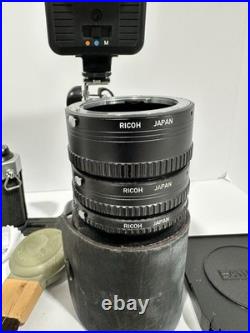 Vintage Pentax Asahi K100 Camera Set Up with Achiever Flash 2 Lenses