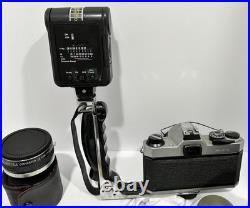 Vintage Pentax Asahi K100 Camera Set Up with Achiever Flash 2 Lenses