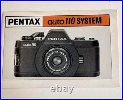 Vintage Pentax Auto110 SLR Camera 18mm 24mm 50mm Lenses Flash & Winder AF130P