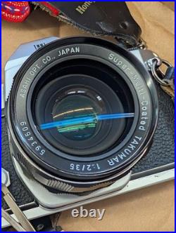 Vintage Pentax Camera Spotmatic F withLeather Case + Takumar 2/35 Lens