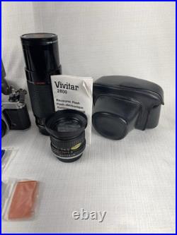 Vintage Pentax K1000 35mm Film Camera Kit With Multiple Lenses, Flash, Case Bundle