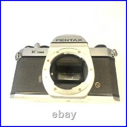 Vintage Pentax K1000 35mm Film SLR Camera with 50mm, 135mm Lens + Flash USED