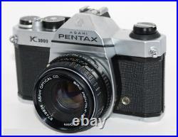Vintage Pentax K1000 35mm SLR Film Camera with SMC 50mm f/2 Lens Tested Working