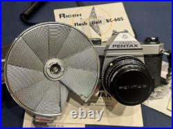 Vintage Pentax K1000 35mm film Camera with 50mm f/2.0 lens +Flashes Clean Tested