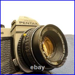 Vintage Pentax K1000 35mm film Camera with 50mm f/2.0 lens +Flashes Clean Tested