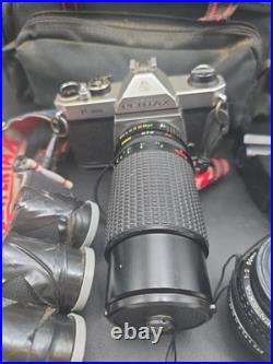 Vintage Pentax K1000 50mm Lens Accessories Manual Asahi Film Camera Photography