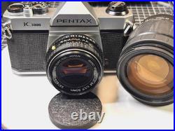 Vintage Pentax K1000 Film Camera Kit 50mm & 28-105 Lenses Serviced