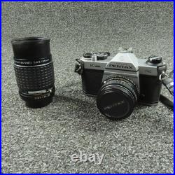 Vintage Pentax K1000 SE 35mm Film SLR Camera 50mm Lens 135mm Takumar Set Strap