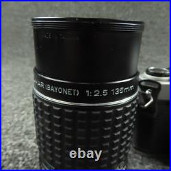 Vintage Pentax K1000 SE 35mm Film SLR Camera 50mm Lens 135mm Takumar Set Strap