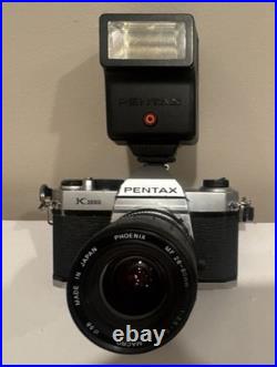 Vintage Pentax K1000 SLR Camera with 3 lenses & flash Vintage Pentax K1000 SLR Camera with 3 lenses & flash