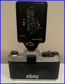 Vintage Pentax K1000 SLR Camera with 3 lenses & flash