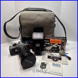 Vintage Pentax ME Super SLR Camera with Lens, Flash & Bag Tested Please Read