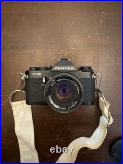 Vintage Pentax MG 35mm SLR Camera With 4 Lenses, Case, Flash OG Boxes Works Well
