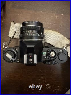 Vintage Pentax MG 35mm SLR Camera With 4 Lenses, Case, Flash OG Boxes Works Well