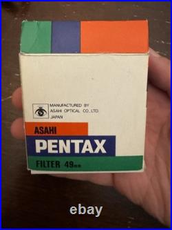 Vintage Pentax MG 35mm SLR Camera With 4 Lenses, Case, Flash OG Boxes Works Well