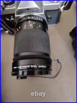 Vintage Pentax MX 35mm SLR Camera Kit Lens Flashes Filters Tamrac Bag Untested