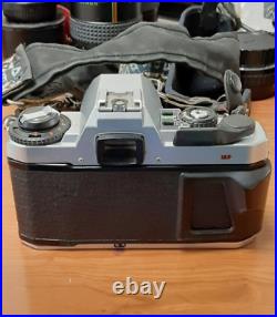 Vintage Pentax Super Program 50mm Camera Case Lenses Flash AS IS UNABLE TO TEST