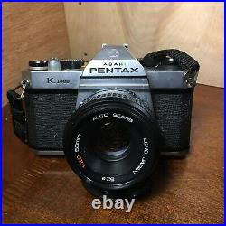 Vintage Pentax k1000 35mm slr film camera With 4 Lens, 2 Flashes Manual And Bag
