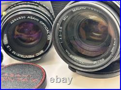 Vintage Pentax k1000 film camera kit 50mm & 70-210 lenses serviced