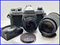 Vintage Pentax k1000 film camera kit 50mm & 70-210 lenses serviced