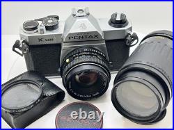 Vintage Pentax k1000 film camera kit 50mm & 70-210 lenses serviced