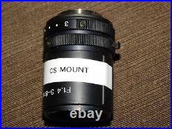 Vintage Photography Film Camera Zoom Lens Cs Mount F1.4 3-8mm