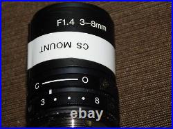 Vintage Photography Film Camera Zoom Lens Cs Mount F1.4 3-8mm