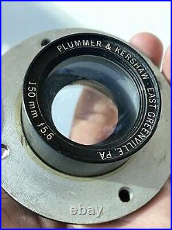 Vintage Plummer & Kershaw 150mm F/5.6 Large Format Camera Lens