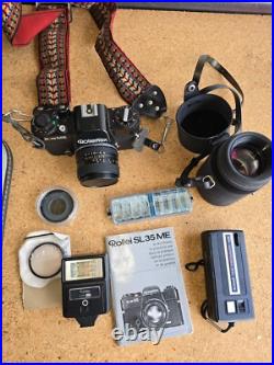 Vintage ROLLEI Camera ROLLEIFLEX 35mm Model SL35ME Lot Lens Parts / Not working