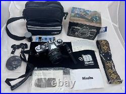 Vintage/Rare Minolta Black XD11 Film Camera Rokkar 50mm Lens Bundle Extras