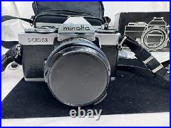 Vintage/Rare Minolta Black XD11 Film Camera Rokkar 50mm Lens Bundle Extras