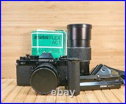 Vintage Revueflex AC1 SLR Camera, 28mm Lens, 200mm Lens, Revue Motor 35