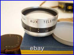 Vintage Ricoh 500 camera + telephoto lens + meter + Photrix meter etc