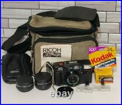 Vintage Ricoh AF-5 35mm Point & Shoot Film Camera with Extra Lenses/case/ film