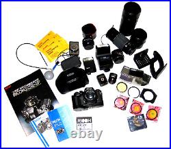 Vintage Ricoh XR-P Multi-Program Camera Bundle Zoom Lens Speedlite Flash + MORE