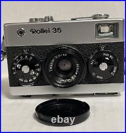 Vintage Rollei 35 Film Camera Tessar 40mm f3.5 Lens with Case Manual Box