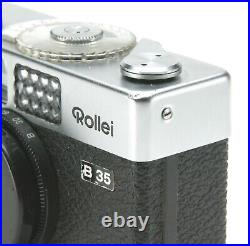 Vintage Rollei B 35 Film Camera withZeiss Triotar 3.5/40mm Lens & Flash. Tested