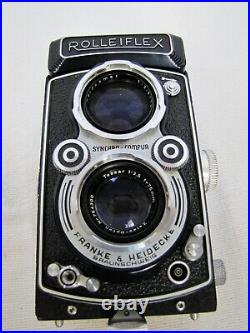 Vintage Rolleiflex DBP DBGM TLR Camera with Zeiss Tessar Heidosmat Lenses 75mm
