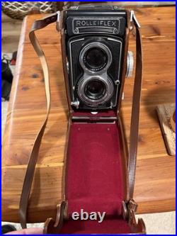 Vintage Rolleiflex TLR Camera Zeiss Tessar 75mm f/3.5 with Case Rollei Filters Kit