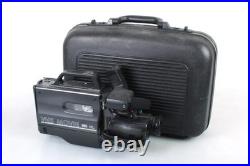 Vintage Solid State CCD VHS Movie Camera with Case Extra battery, Lens, Blank VHS