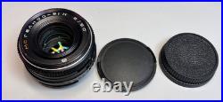 Vintage Soviet MC HELIOS-81H 2/50 Camera Lens Nikon F Mount withBox Rubber Hood
