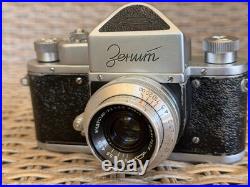 Vintage Soviet SLR Camera ZENIT First Model 1954 Industar-22 3.5/50 Lens