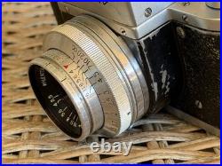 Vintage Soviet SLR Camera ZENIT First Model 1954 Industar-22 3.5/50 Lens