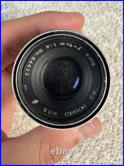 Vintage Sun Optical Sola 9cm F1.4 Camera Lens Japan Manual Focus with Case Rare
