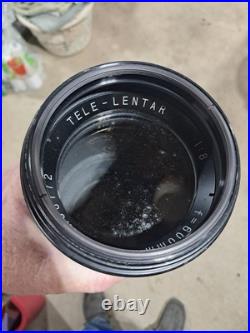 Vintage Tele-Lentar Camera Lens 18 f=600mm Lens No H36772 UNTESTED
