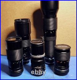 Vintage Telephoto Lenses Lot of Five for Micro Four Thirds Photography Vintage Telephoto Lenses Lot of Five for Micro Four Thirds Photography