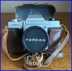 Vintage Topcon Uni 35mm SLR Film Camera withUV Topcor 12 f=53mm Lens & Case Japan