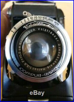 Vintage VOIGTLANDER BESSA Folding Camera Braunschweig 10.5cm f3.5 Lens MINT