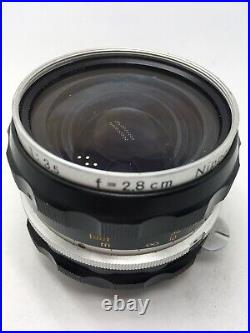 Vintage Very Nice Nikon Nippon Kogaku NIKKOR-H Auto 28mm f3.5 Camera Lens Japan