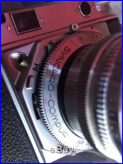 Vintage Voigtlander Prominent camera with 50mm Nokton 1.5 lens. Original Case